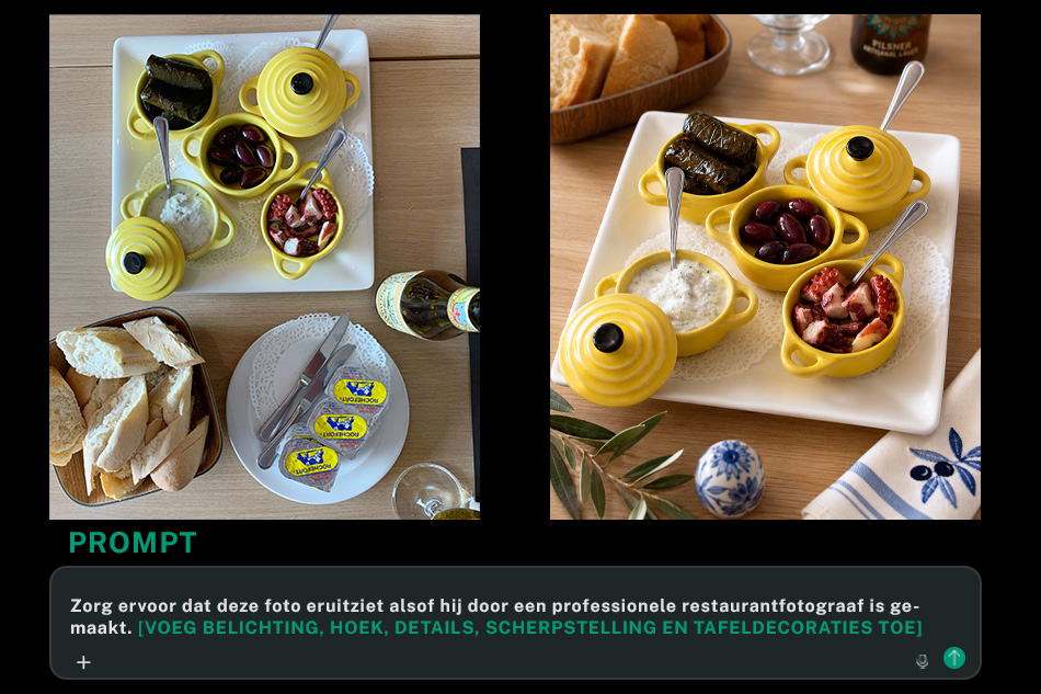 AI prompt foodfotografie