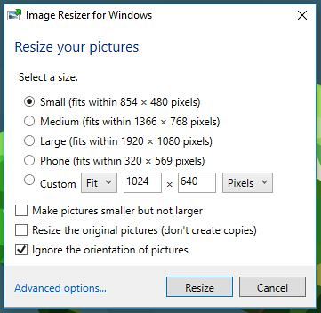 Image Resizer for Windows gebruiken